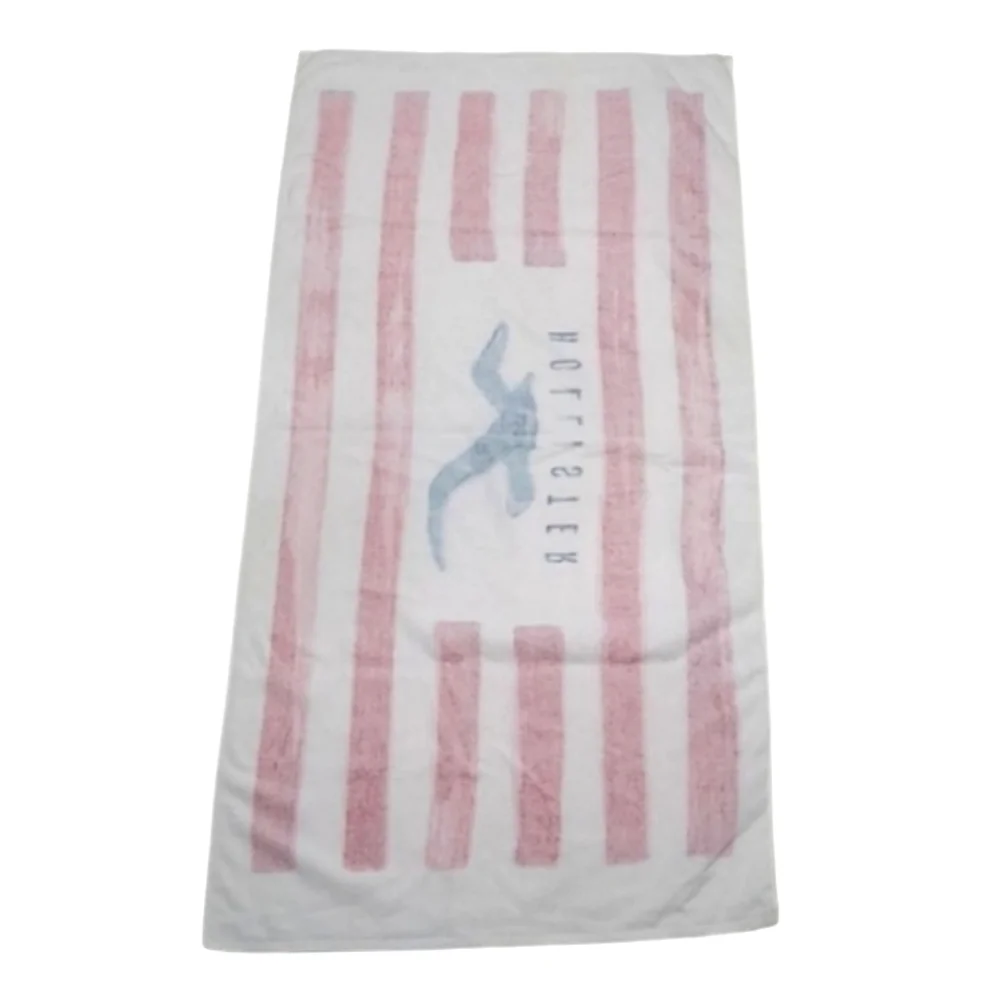 Hollister Graphic Brand Name Logo Swim Towel Striped Flag Beach Pool Blanket